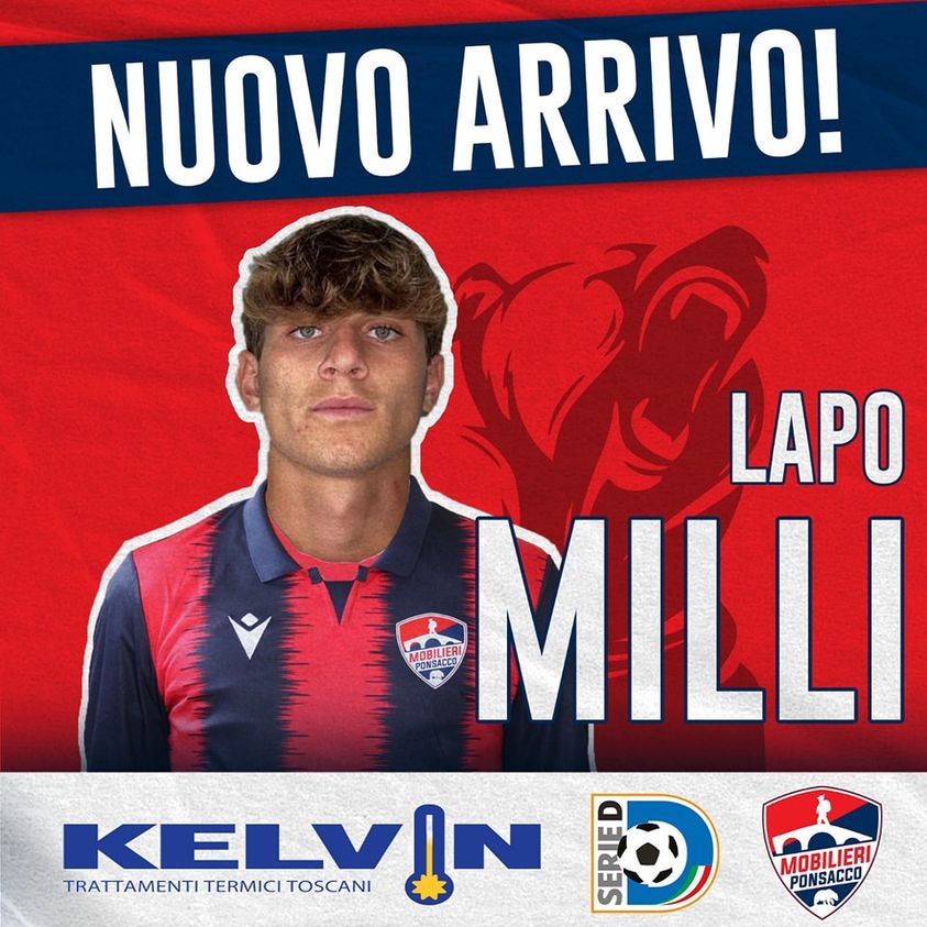 Serie D, Mobilieri Ponsacco ufficiale Lapo Milli